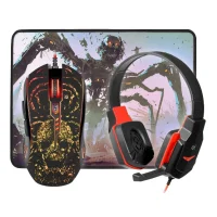 Комплект мышь с ковриком + наушники Defender Nemesida MHP-128 (52128) фото 1